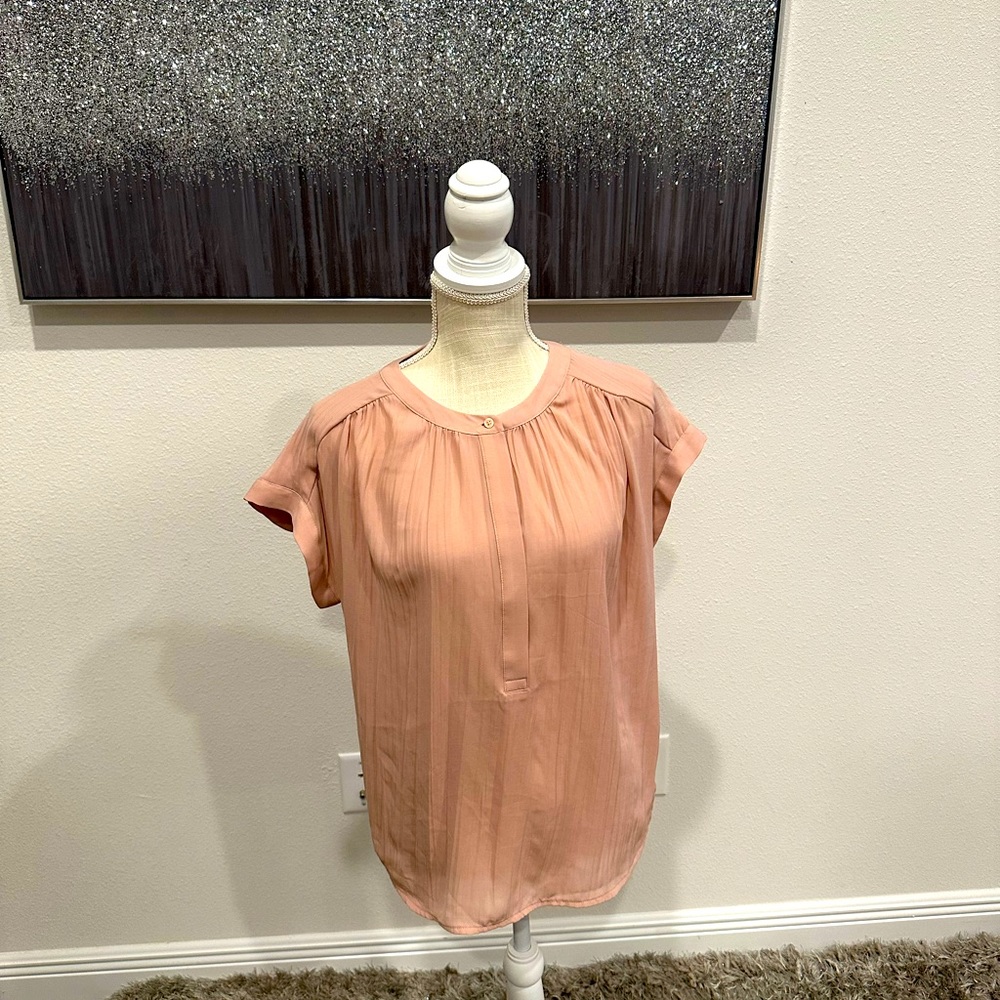 Bella Ella Boutique Pleated Short Sleeve Blouse, M.